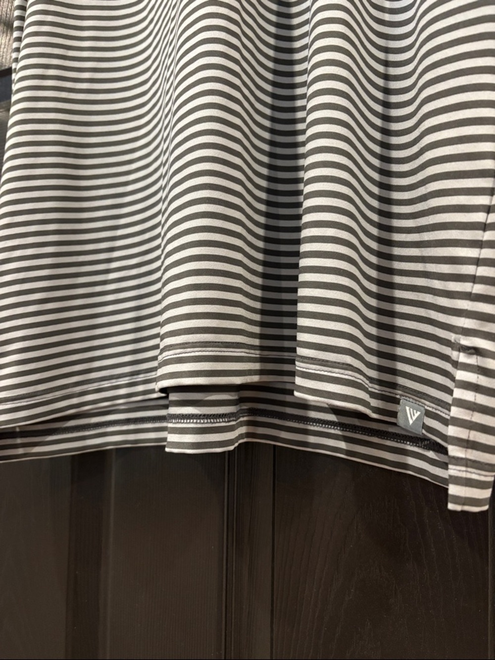 W Collection Gray & White Striped Performance Polo - Picture 5 of 6